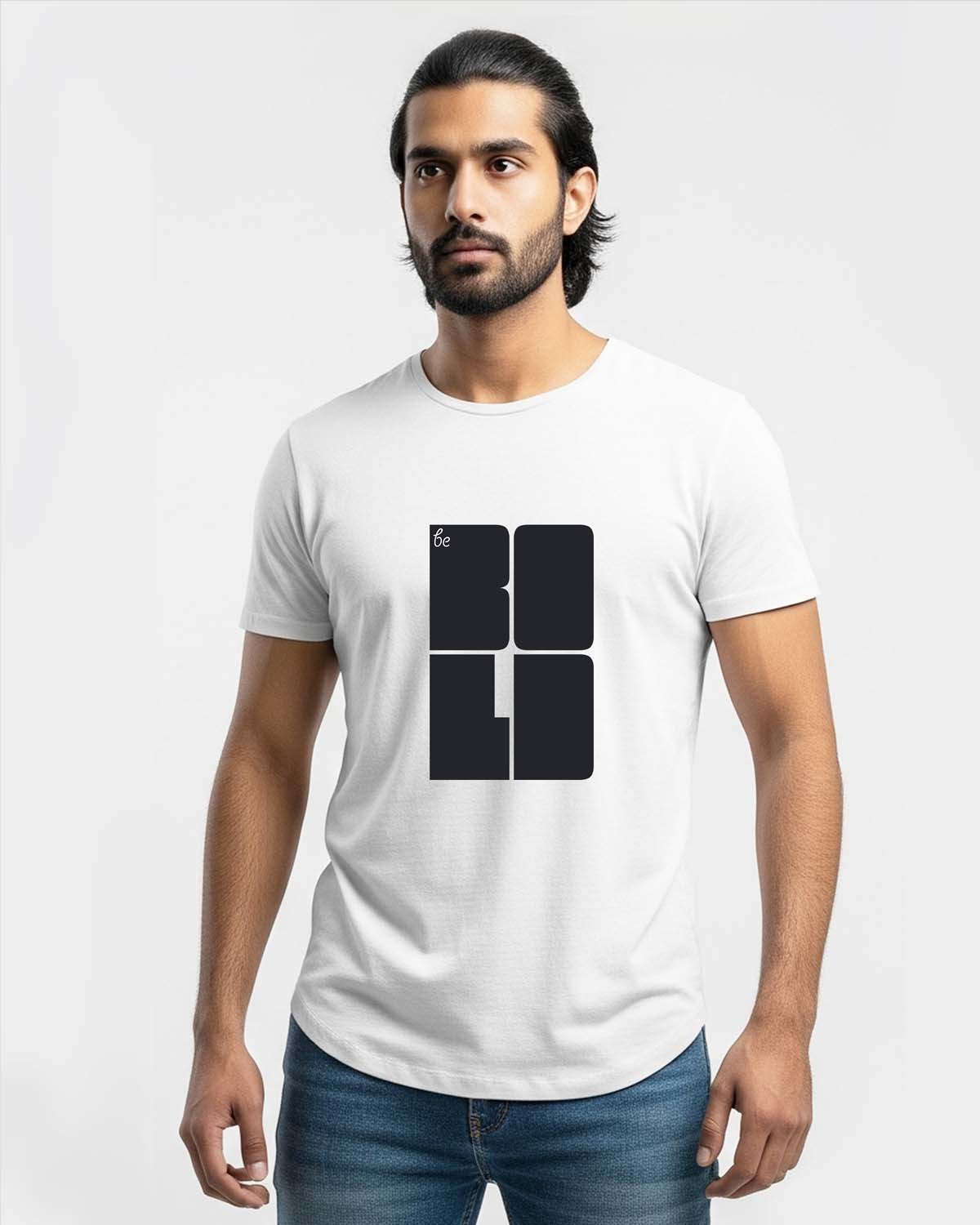 Be Bold- Unisex basic White T-shirt (Indian Sketcherman Printed Tshirt)