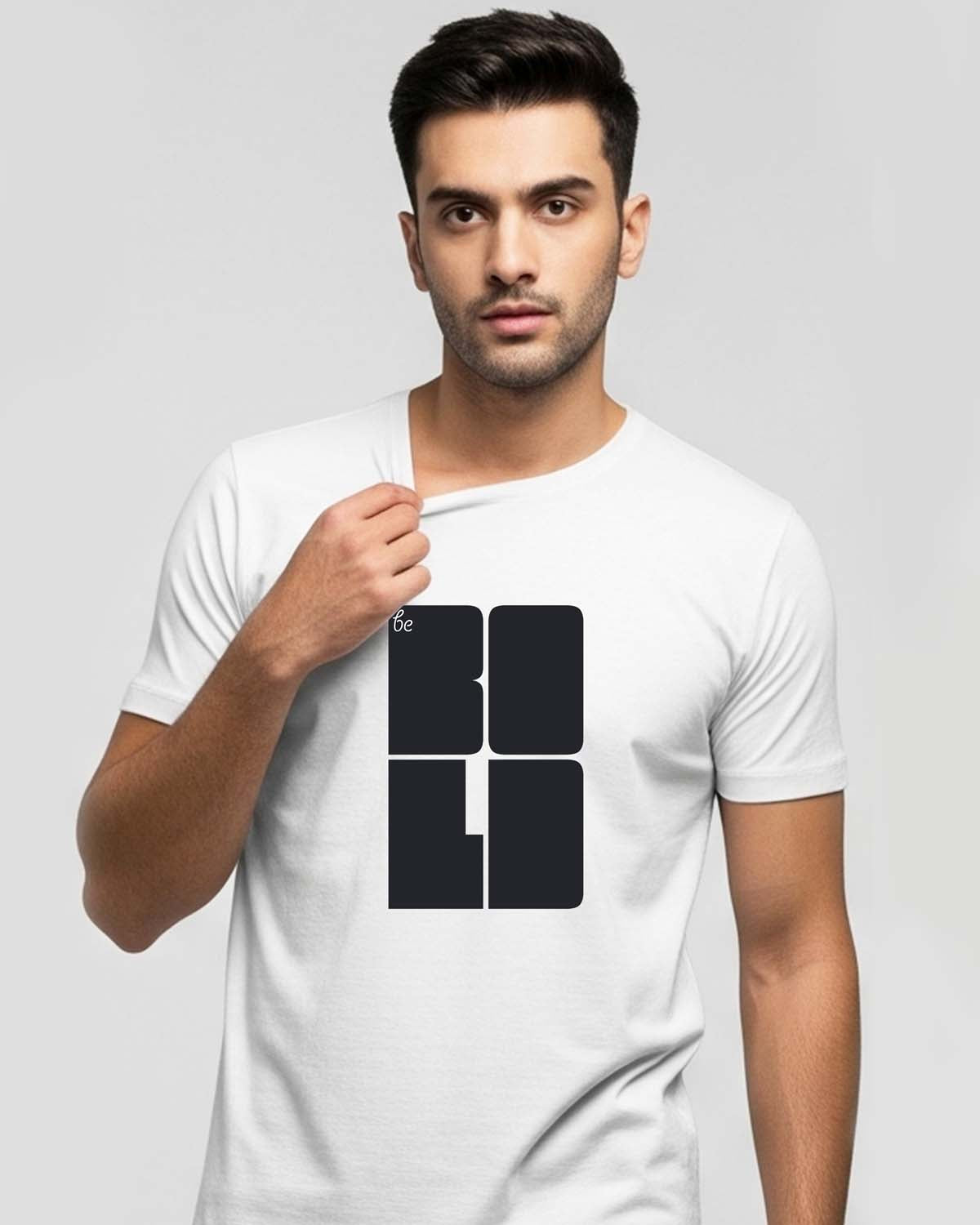 Be Bold- Unisex basic White T-shirt (Indian Sketcherman Printed Tshirt)