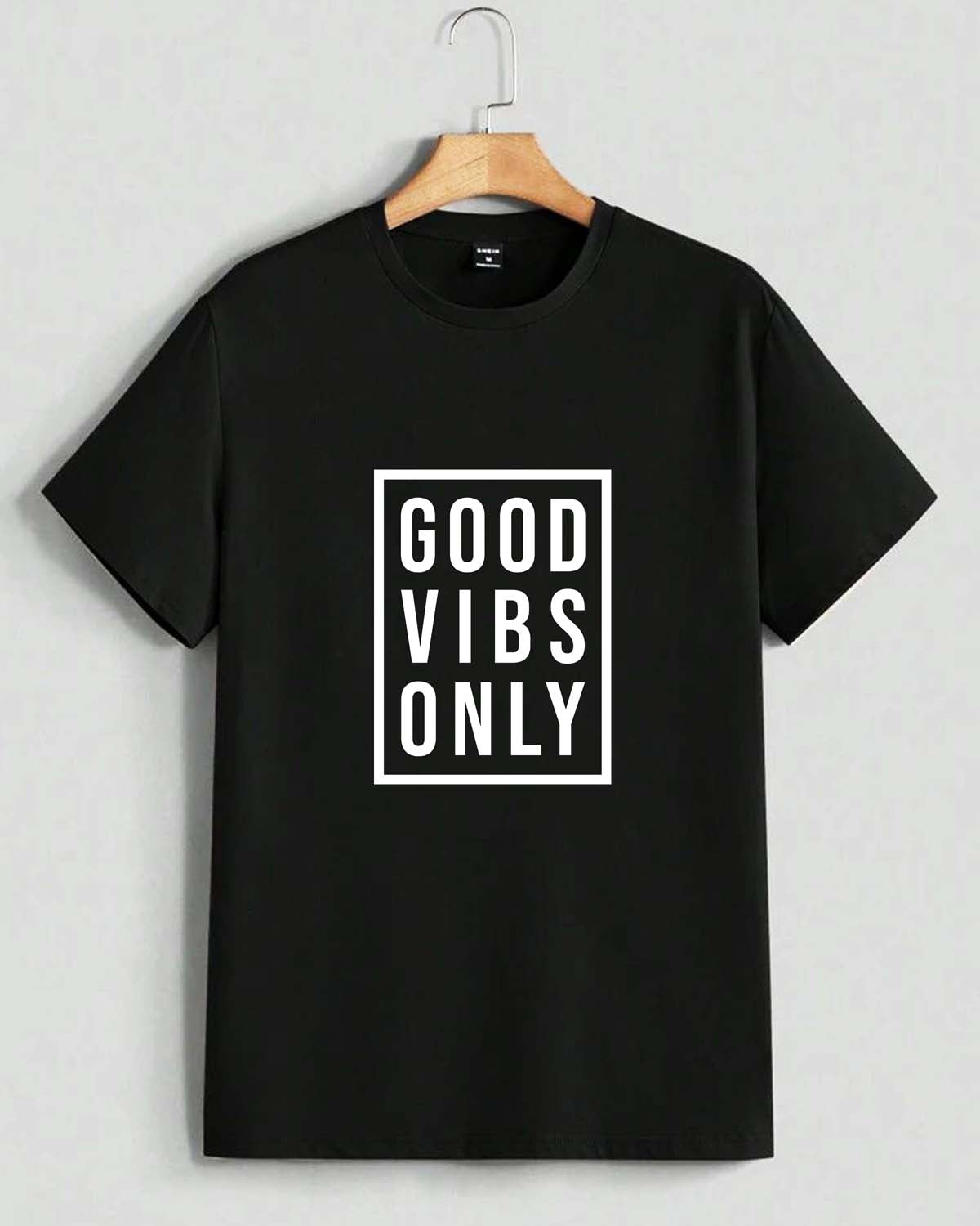 Good Vibes- Unisex basic Black T-shirt (Graphic printed)