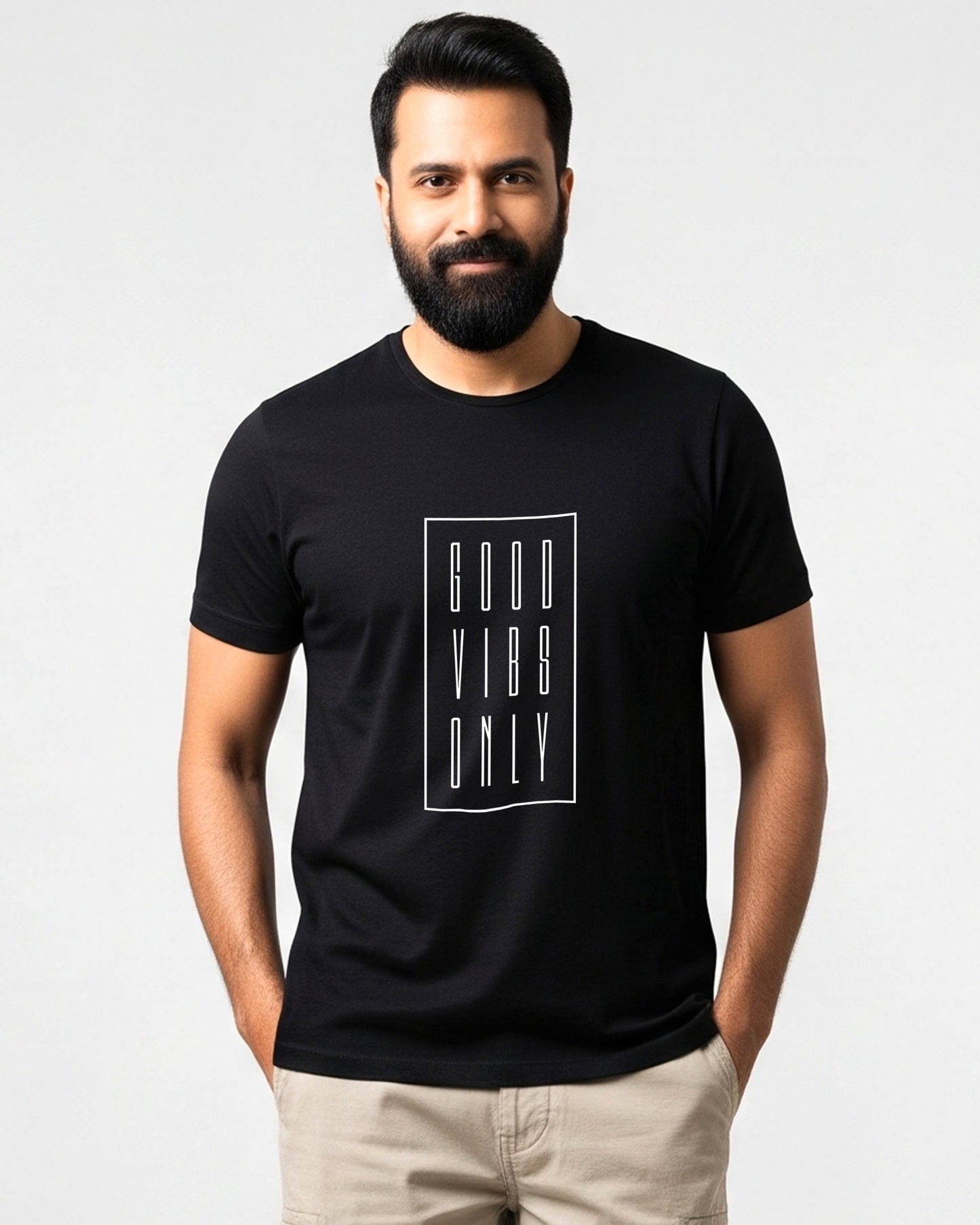 Good Vibes- Unisex basic Black T-shirt (Graphic printed)