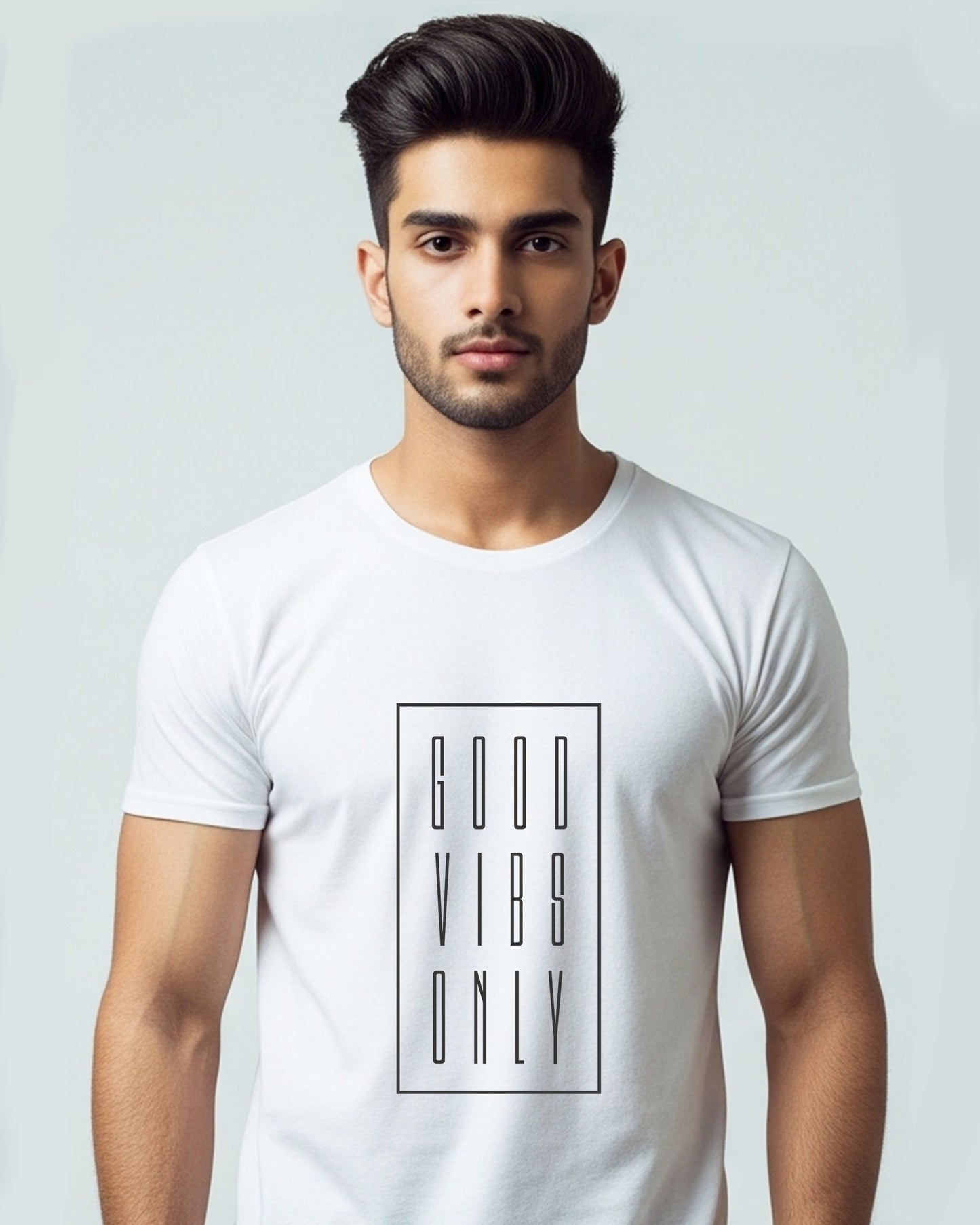 Good Vibes- Unisex basic White T-shirt (Indian Sketcherman Printed Tshirt)