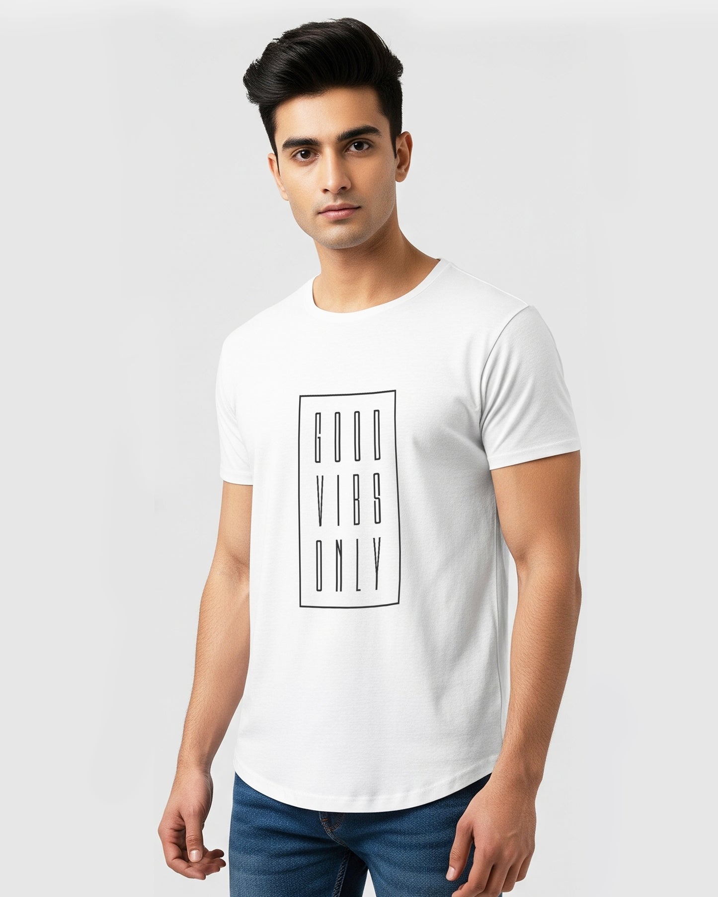Good Vibes- Unisex basic White T-shirt (Indian Sketcherman Printed Tshirt)