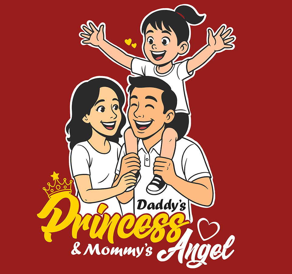 Daddy's Princess- Girl's Crew Neck T-Shirt (Graphic Printed)