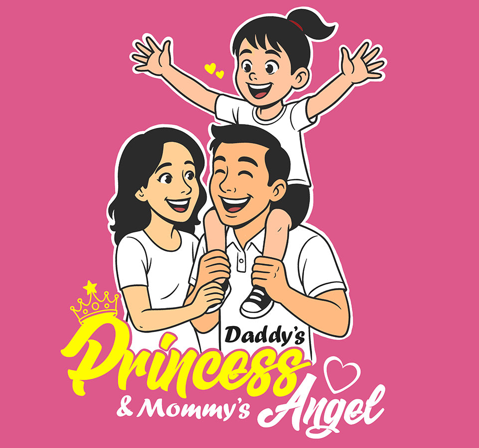 Daddy's Princess- Girl's Crew Neck T-Shirt (Graphic Printed)