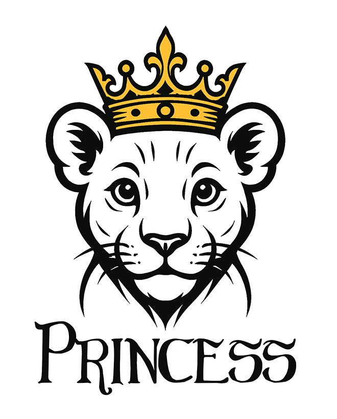 Princess (Daughter)- Girl's Crew Neck T-Shirt (Graphic Printed)