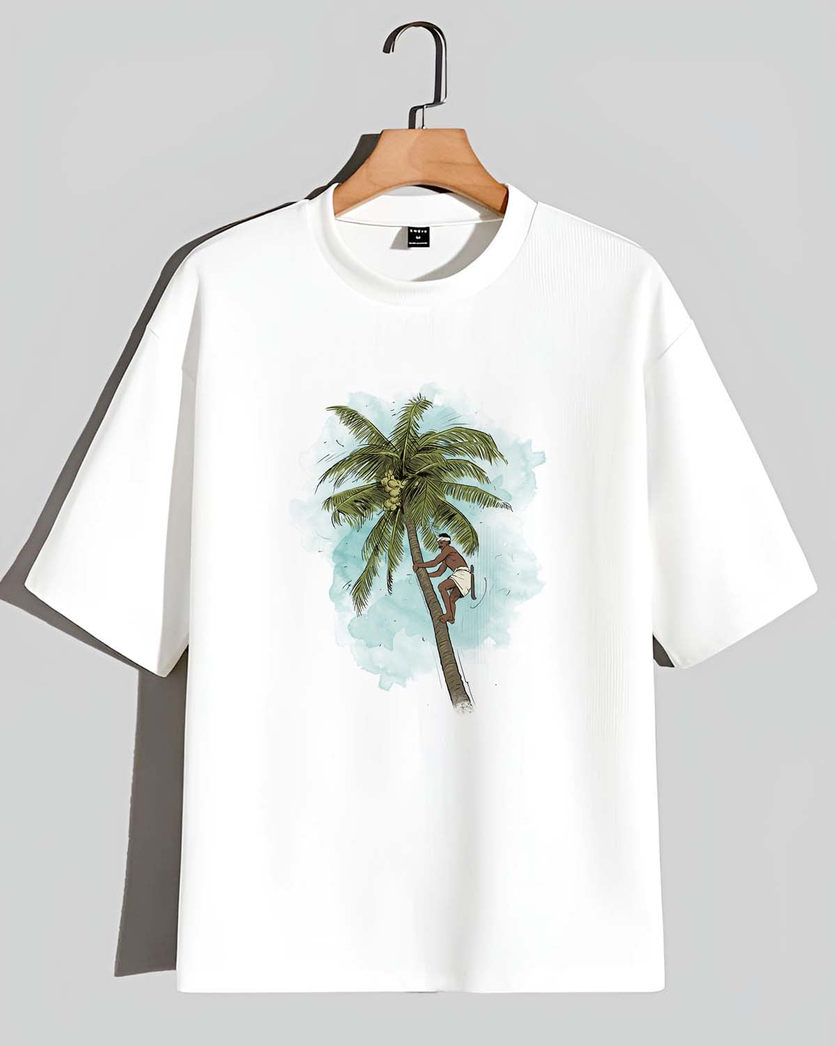 Coconut Tree- Unisex Terry Oversized Tee (Graphic Printed Tshirt)