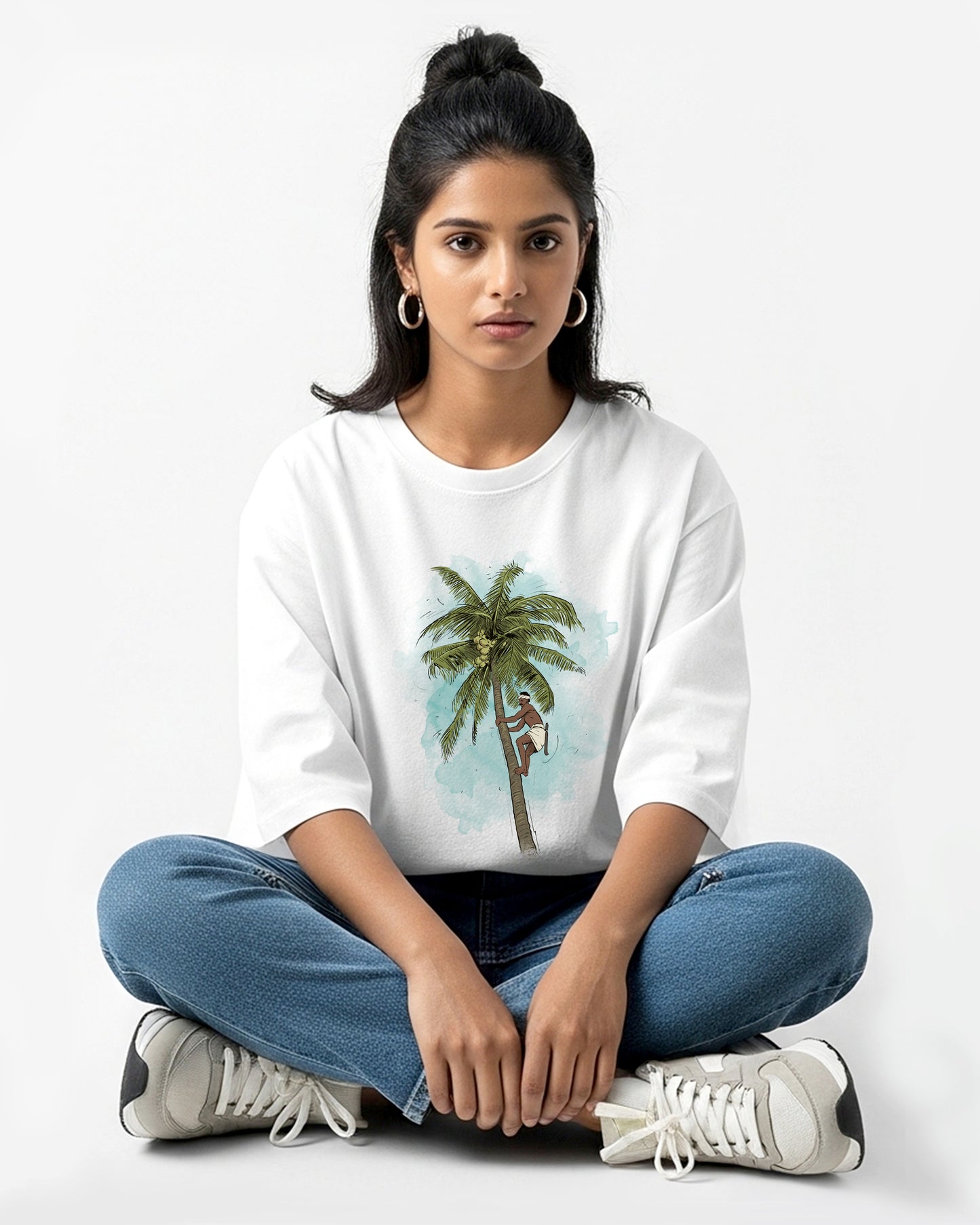 Coconut Tree- Unisex Terry Oversized Tee (Graphic Printed Tshirt)