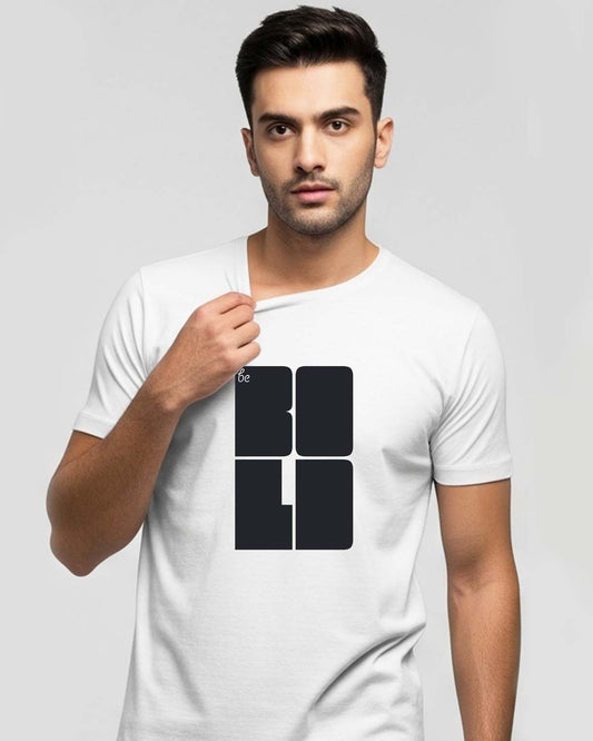Be Bold- Unisex basic White T-shirt (Indian Sketcherman Printed Tshirt)