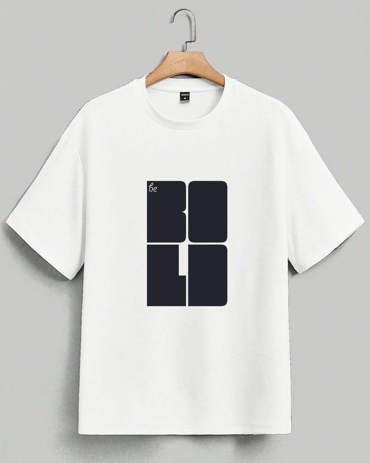 Be Bold- Unisex Terry Oversized White Tee (Graphic Printed Tshirt)
