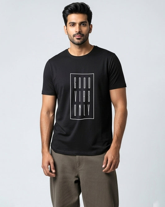 Good Vibes- Unisex basic Black T-shirt (Graphic printed)