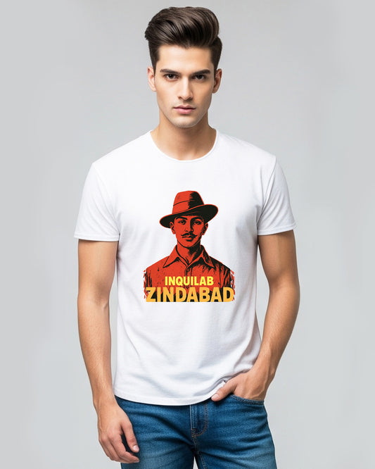 Bhagat singh ji- Unisex Basic white T-Shirt (Graphic printed)