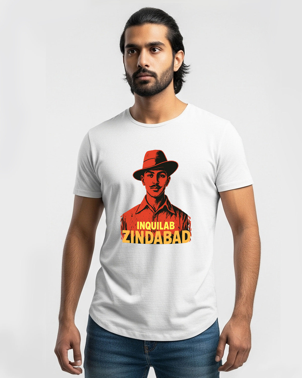 Bhagat singh ji- Unisex Basic white T-Shirt (Graphic printed)