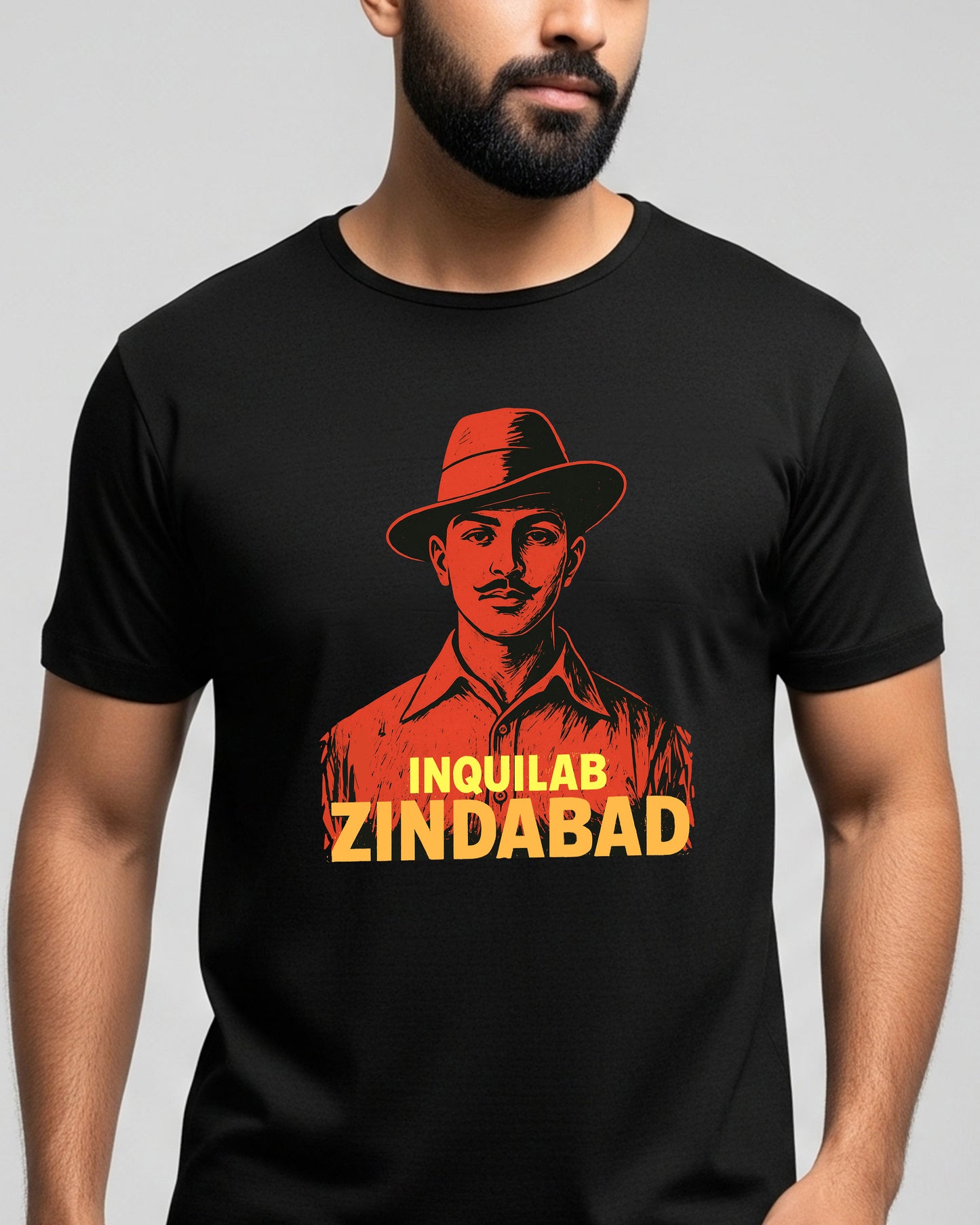 Bhagat singh ji- Unisex Basic Black T-Shirt (Graphic printed)