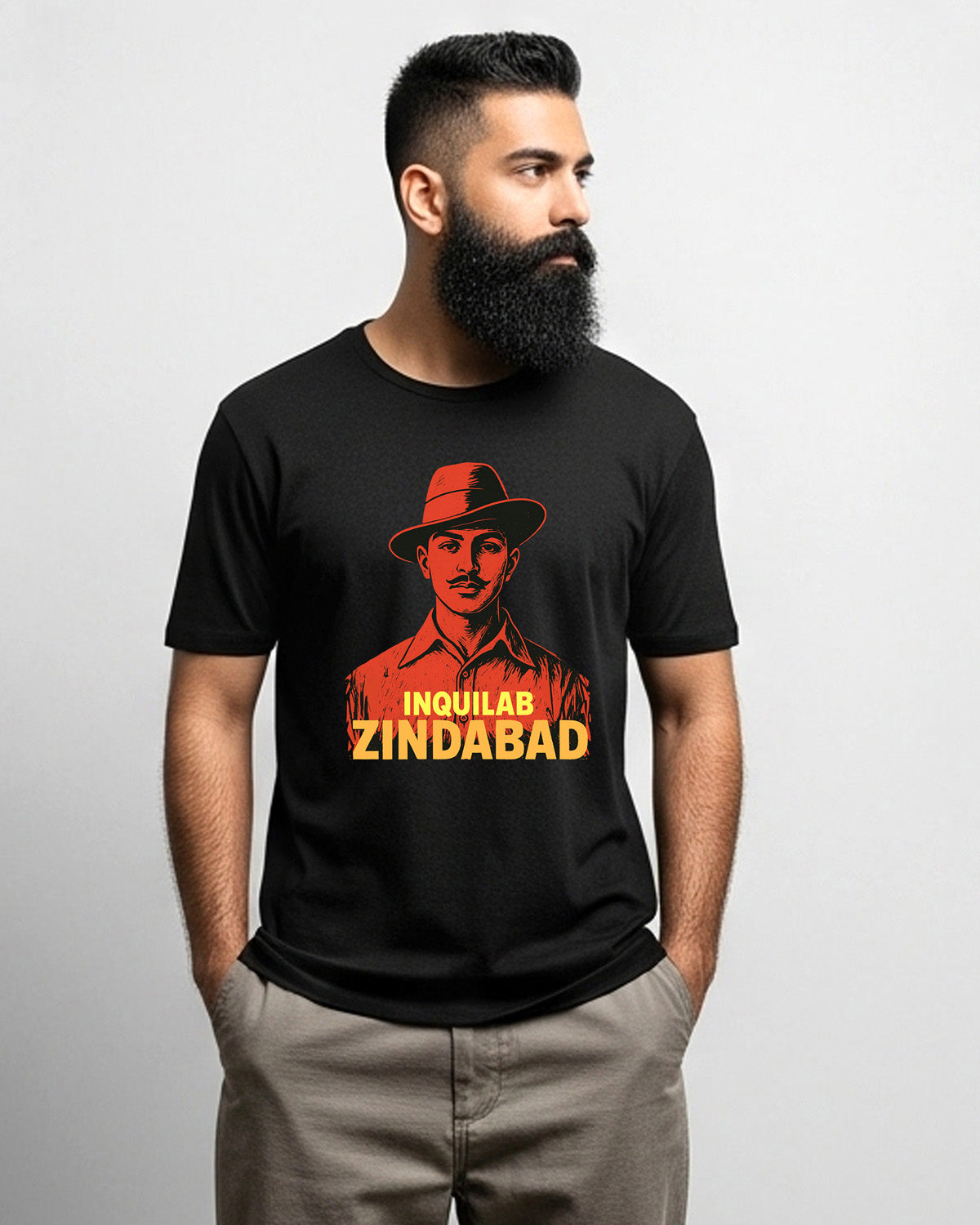 Bhagat singh ji- Unisex Basic Black T-Shirt (Graphic printed)