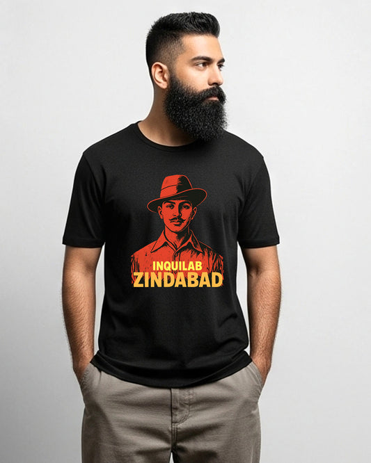 Bhagat singh ji- Unisex Basic Black T-Shirt (Graphic printed)