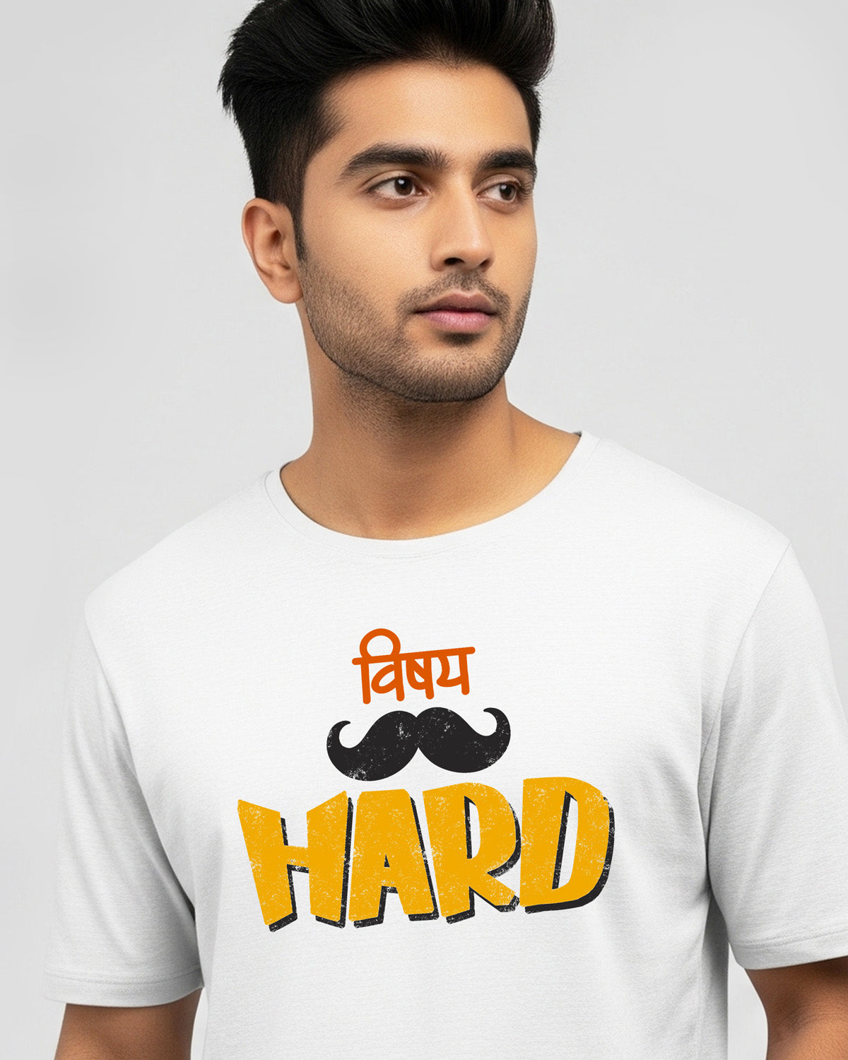 Vishay hard- Unisex Basic white T-Shirt (Graphic printed)
