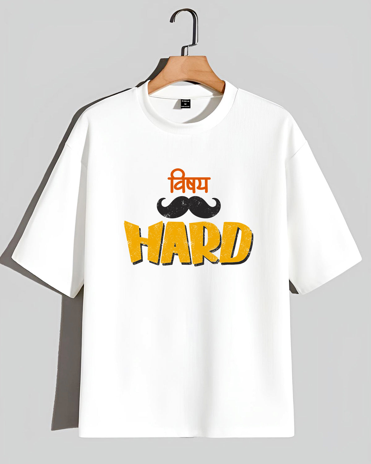 Vishay hard- Unisex Oversized Classic White T-Shirt (Graphic printed)