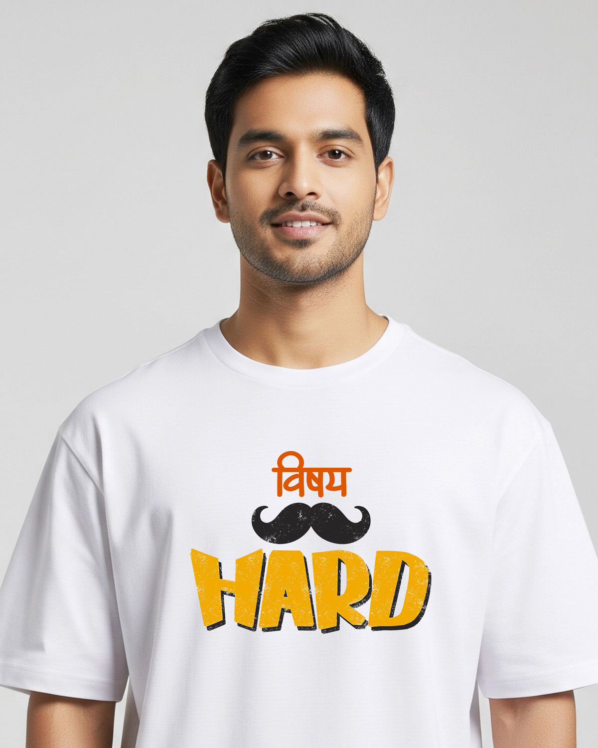 Vishay hard- Unisex Oversized Classic White T-Shirt (Graphic printed)