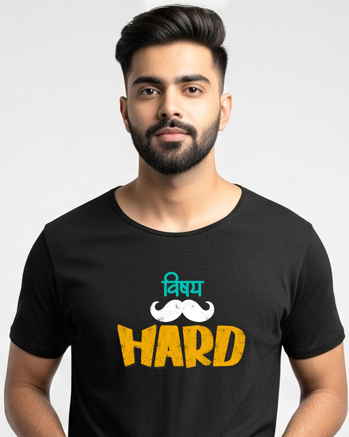 Vishay hard- Unisex Basic Black T-Shirt (Graphic printed)
