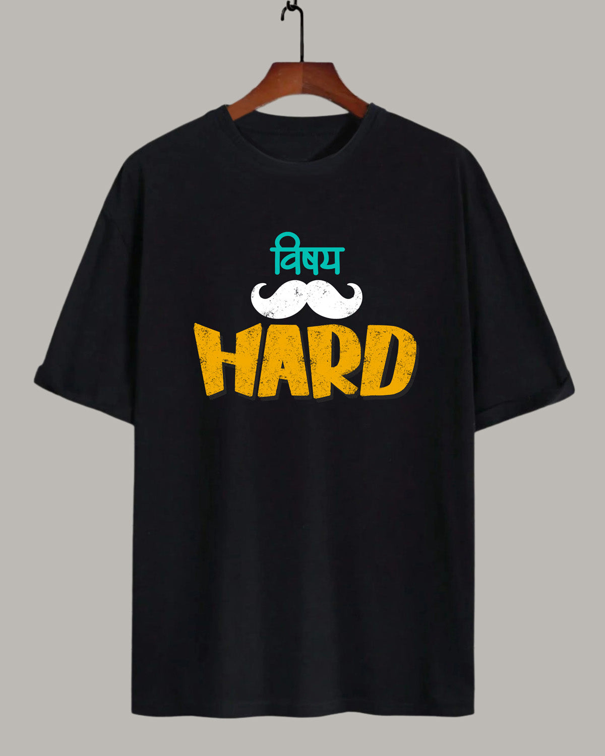 Vishay hard- Unisex Oversized Classic Black T-Shirt (Graphic printed)
