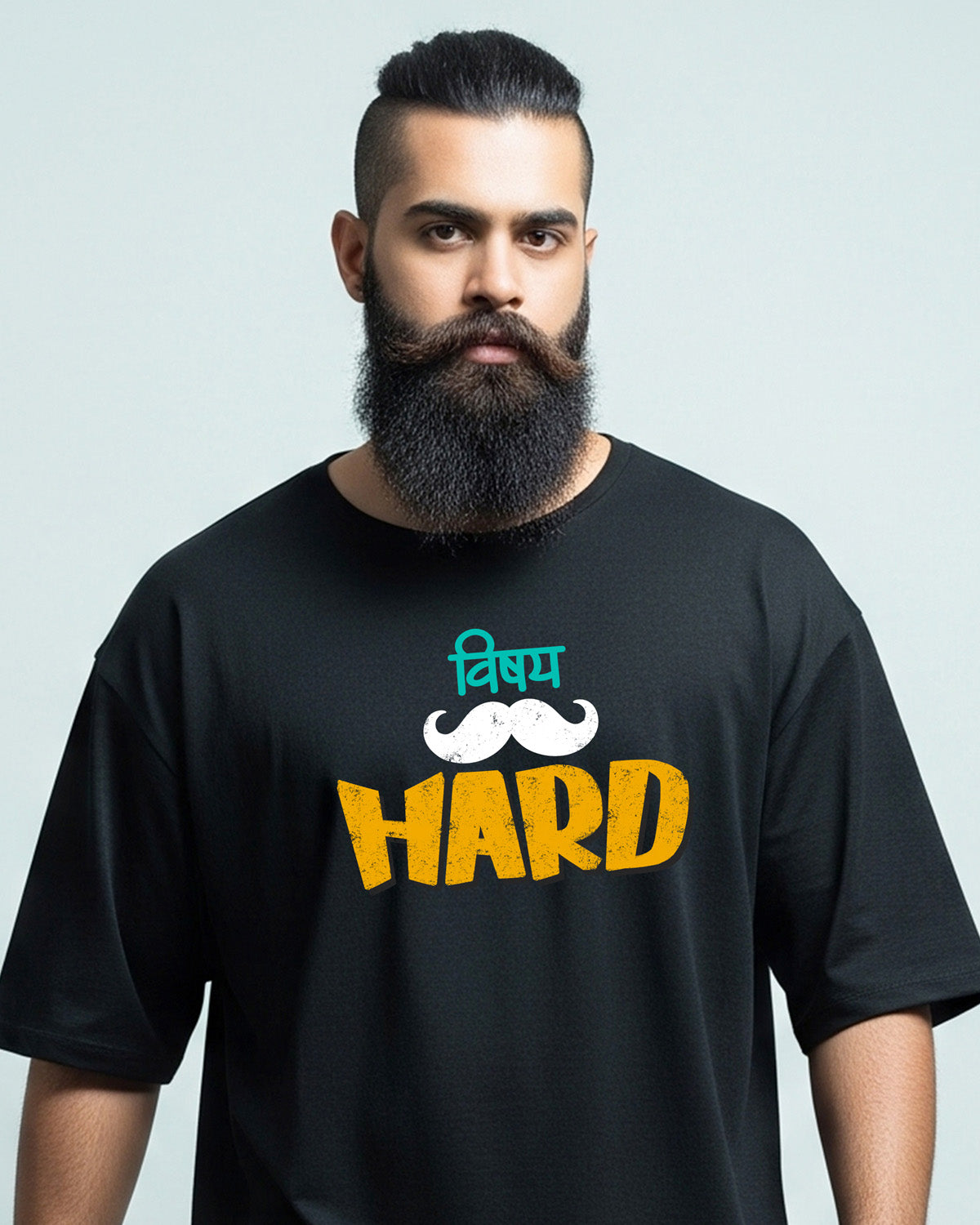 Vishay hard- Unisex Oversized Classic Black T-Shirt (Graphic printed)