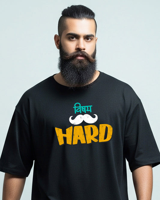 Vishay hard- Unisex Oversized Classic Black T-Shirt (Graphic printed)
