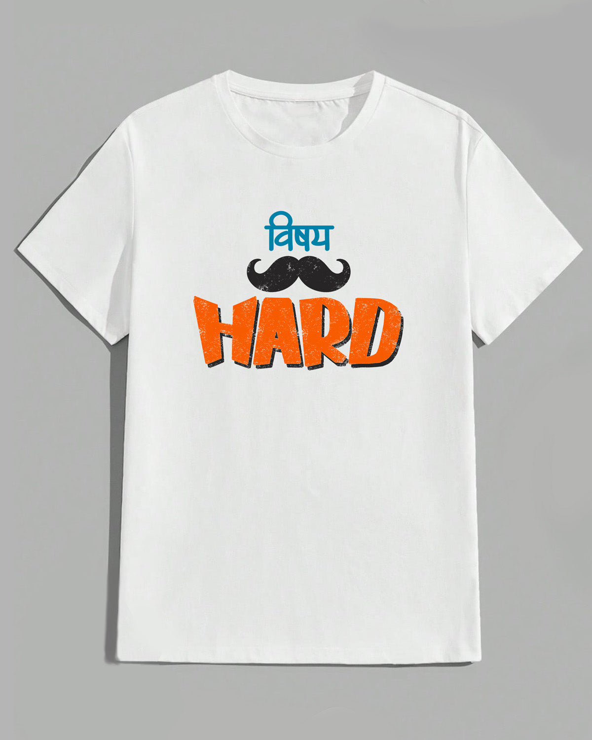 Vishay hard- Unisex Basic white T-Shirt (Orange- Graphic printed)