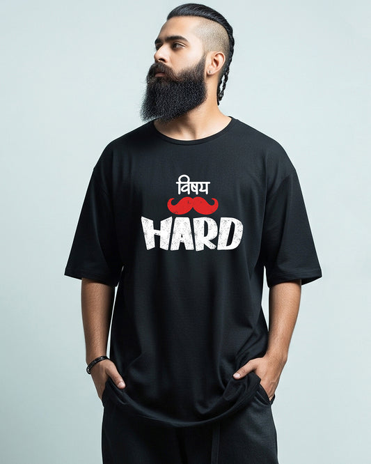 Vishay hard- Unisex Oversized Classic Black T-Shirt (Graphic printed)