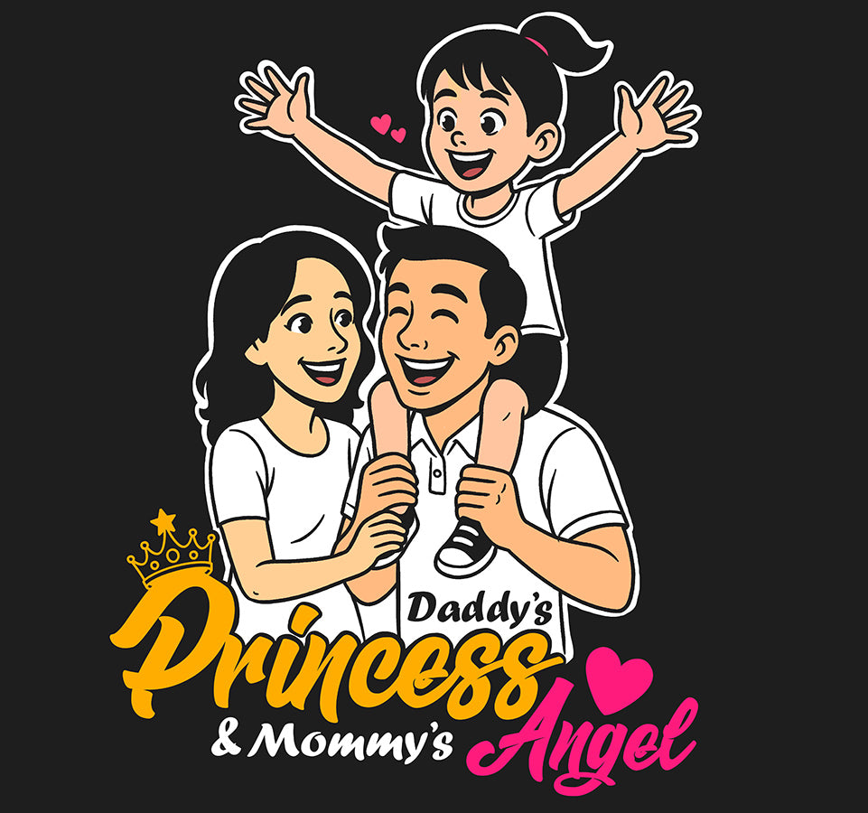 Daddy's Princess- Girl's Crew Neck T-Shirt (Graphic Printed)