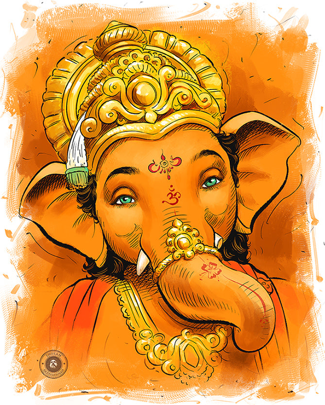 Shri Ganesha 2- Unisex Basic T-Shirt (Graphic Printed)