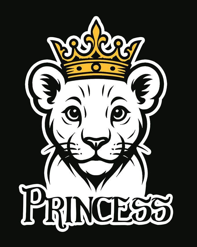 Princess (Daughter)- Girl's Crew Neck T-Shirt (Graphic Printed)